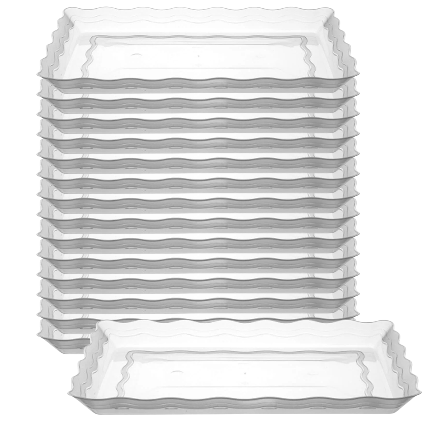 12" x 18" Clear Plastic Rectangular Serving Tray – Sleek, Durable, Disposable Serverware Hanna K