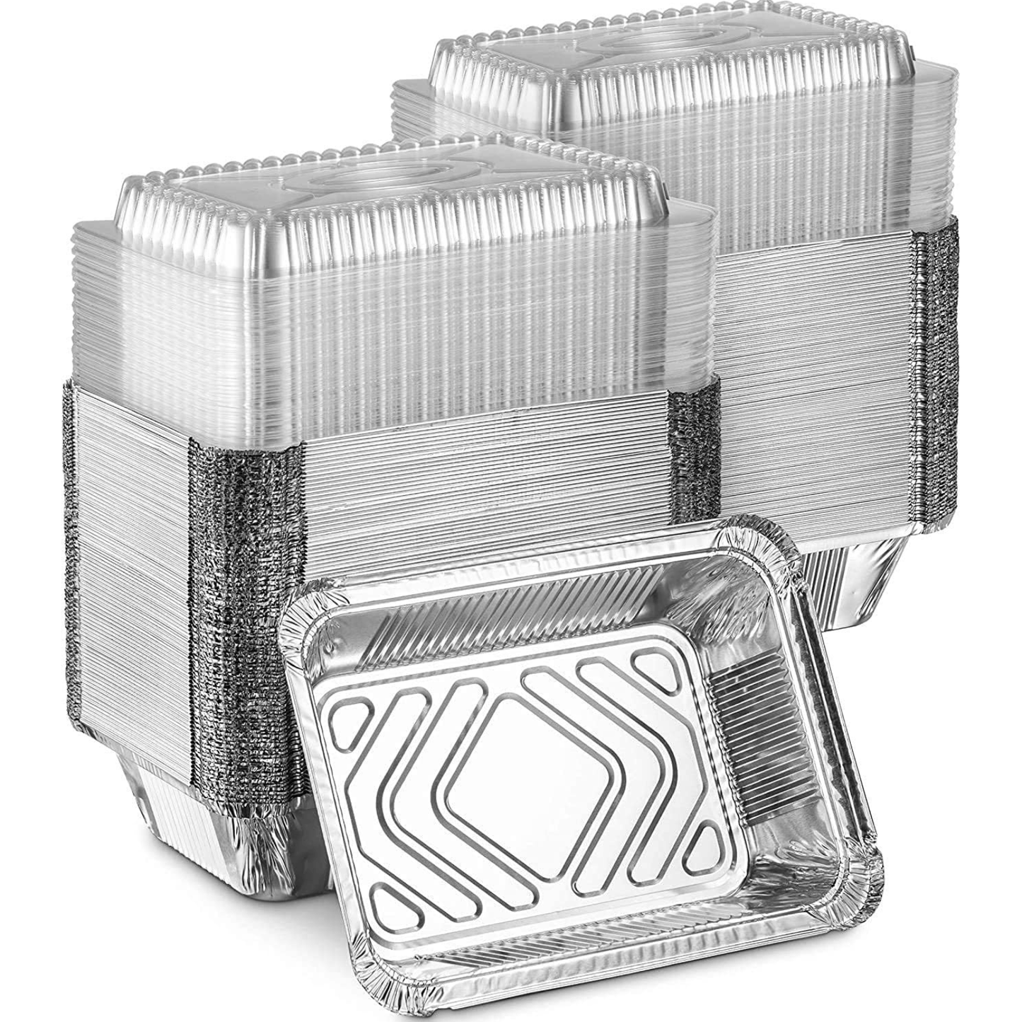 Dome Lids For 2.25Lb Aluminum Oblong Pans 8.25" x 5.75" Disposable VeZee