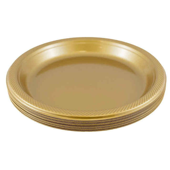 Disposable 7" Plastic GoldPlate – BPA-Free, Durable, Stylish Plates for Parties & Events Disposable Plates Party Dimenions