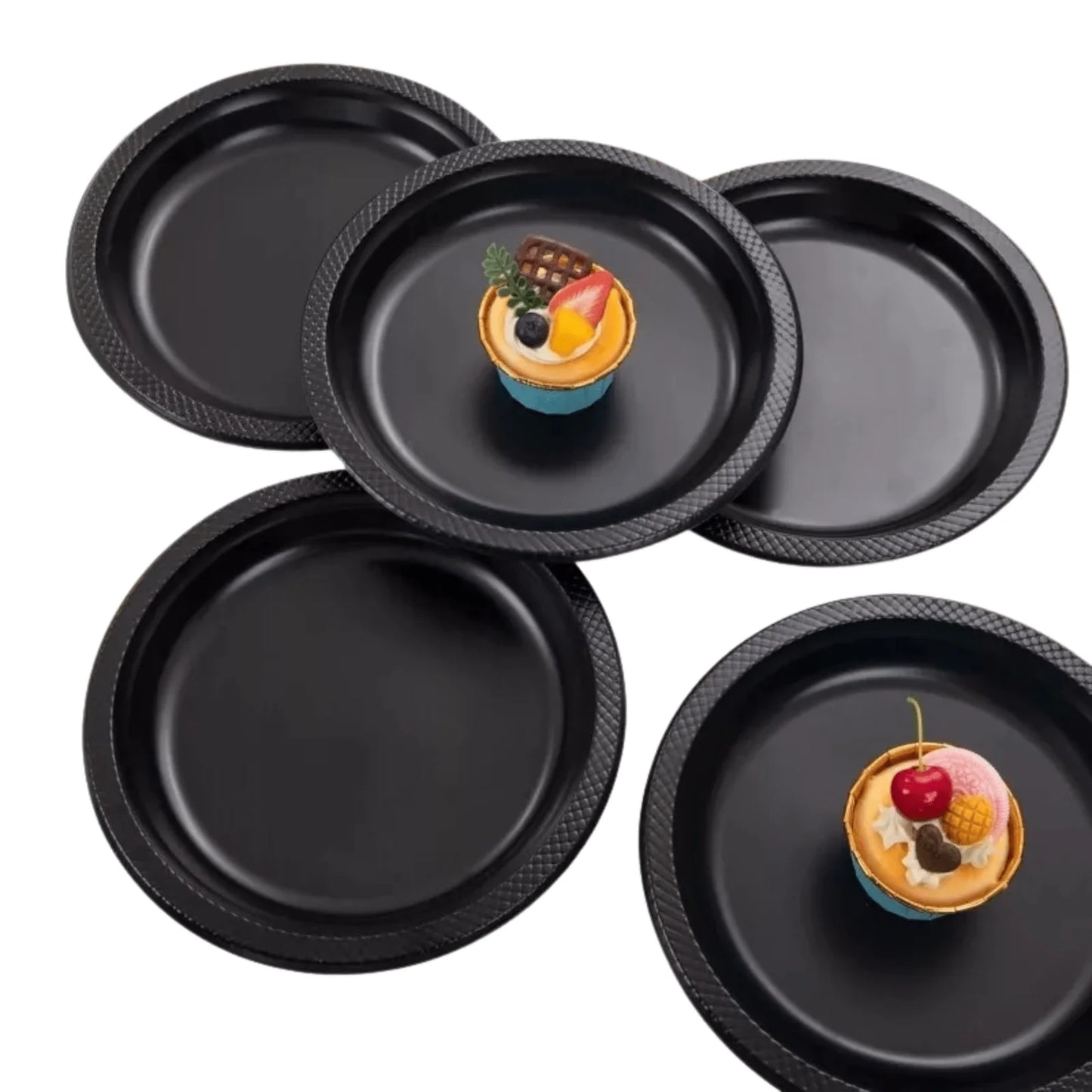10" & 7" Black Disposable Plastic Plates Combo Set Disposable Plates Hanna K Signature