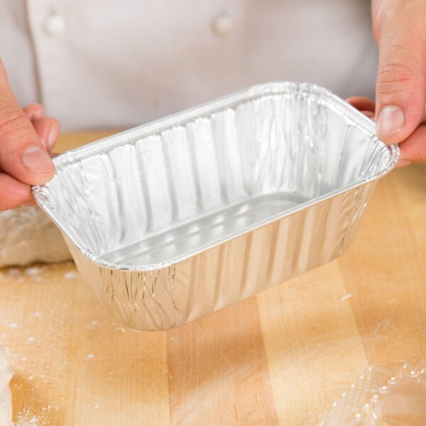 Disposable Aluminum 1lb Rectangular Loaf Pans: Ideal for Baking Cake Pans & Molds VeZee