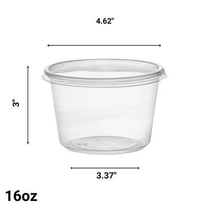 *WHOLESALE* 16oz. Lightweight Deli Containers with Lids | 500 ct/case Food Storage & Serving VeZee   