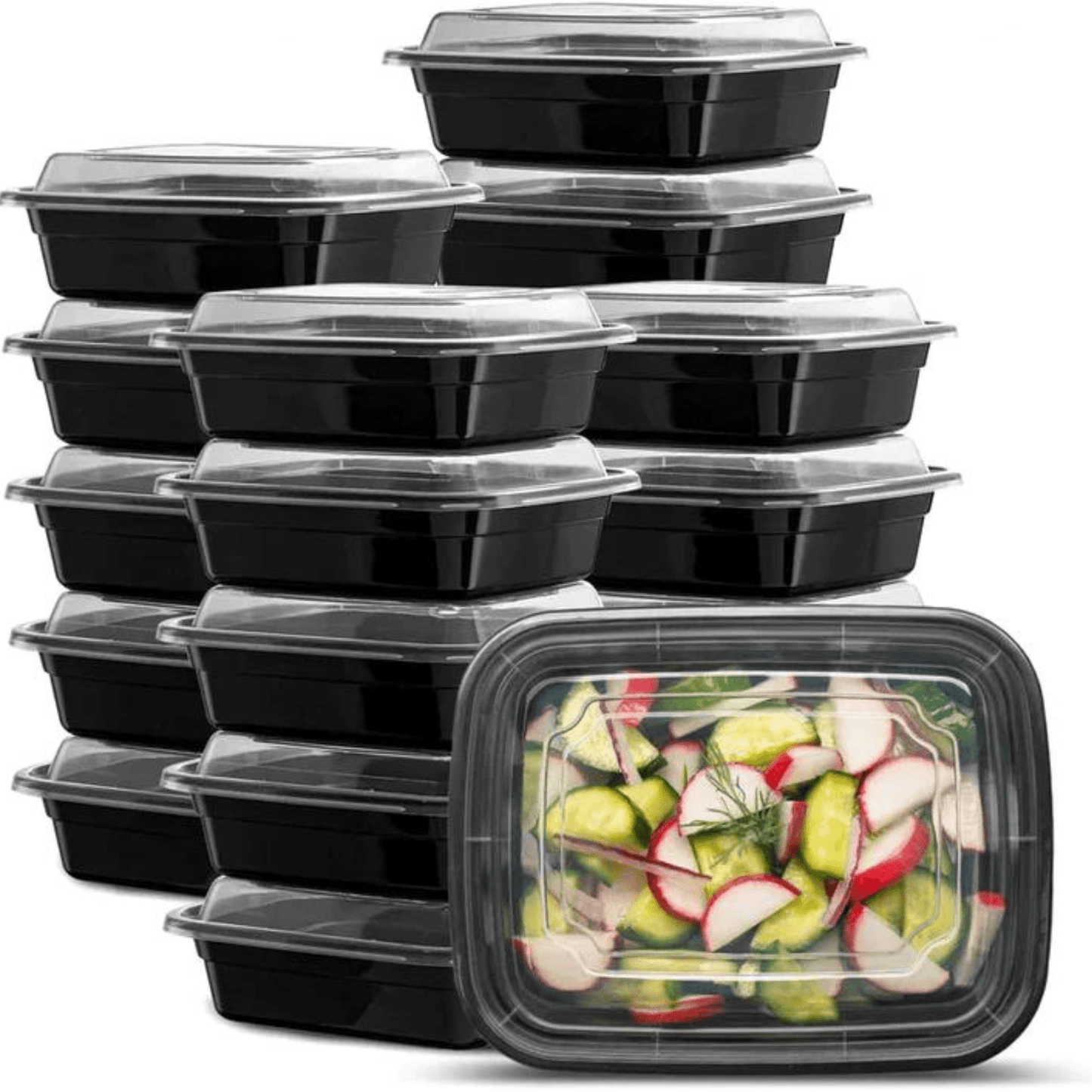 *WHOLESALE* 16oz. Black Rectangular Containers with lids | 150ct/Case Food Storage & Serving VeZee