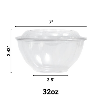 *WHOLESALE* 32oz. Rose / Salad Bowls To-Go Containers with lids | 150 ct/case Smoothie Cups VeZee   