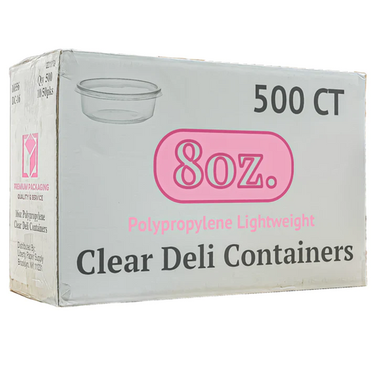*WHOLESALE* 8oz. Lightweight Deli Containers with Lids | 500 ct/case Food Storage & Serving VeZee   