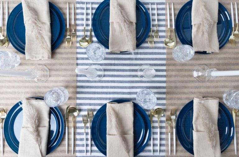 Edge 10" Dark Blue Round Plastic Dinner Plates Disposable Plates SIMCHA Collection