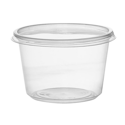 "BULK" Lightweight Clear Plastic Round Deli Container with Lids 16oz Food Storage & Serving VeZee   