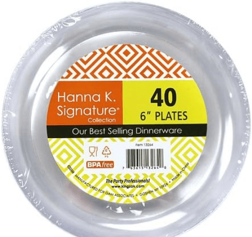 *JUMBO PACK* Buffet Heavyweight plastic Plate Clear 6" Disposable Plates Hanna K Signature
