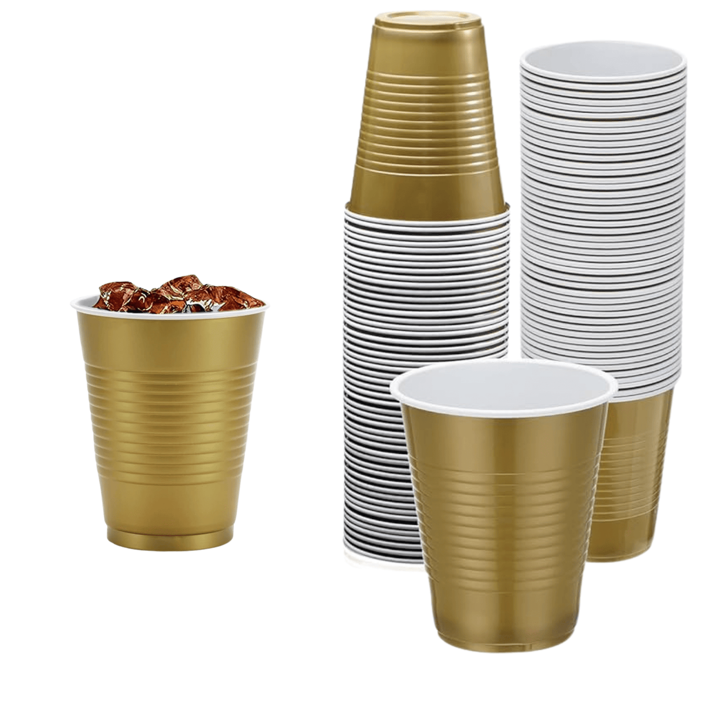 Hanna K. Signature Plastic Cups Gold 9oz Disposable Cups Hanna K Signature