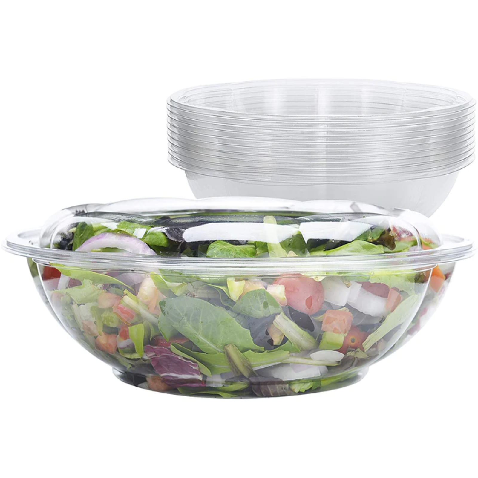 *WHOLESALE* 64oz. Rose / Salad Bowls To-Go Containers with lids | 100 ct/case Smoothie Cups VeZee   