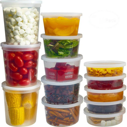 "BULK" Heavy Duty Deli Food Storage Containers with Lids 16oz Food Storage & Serving VeZee   