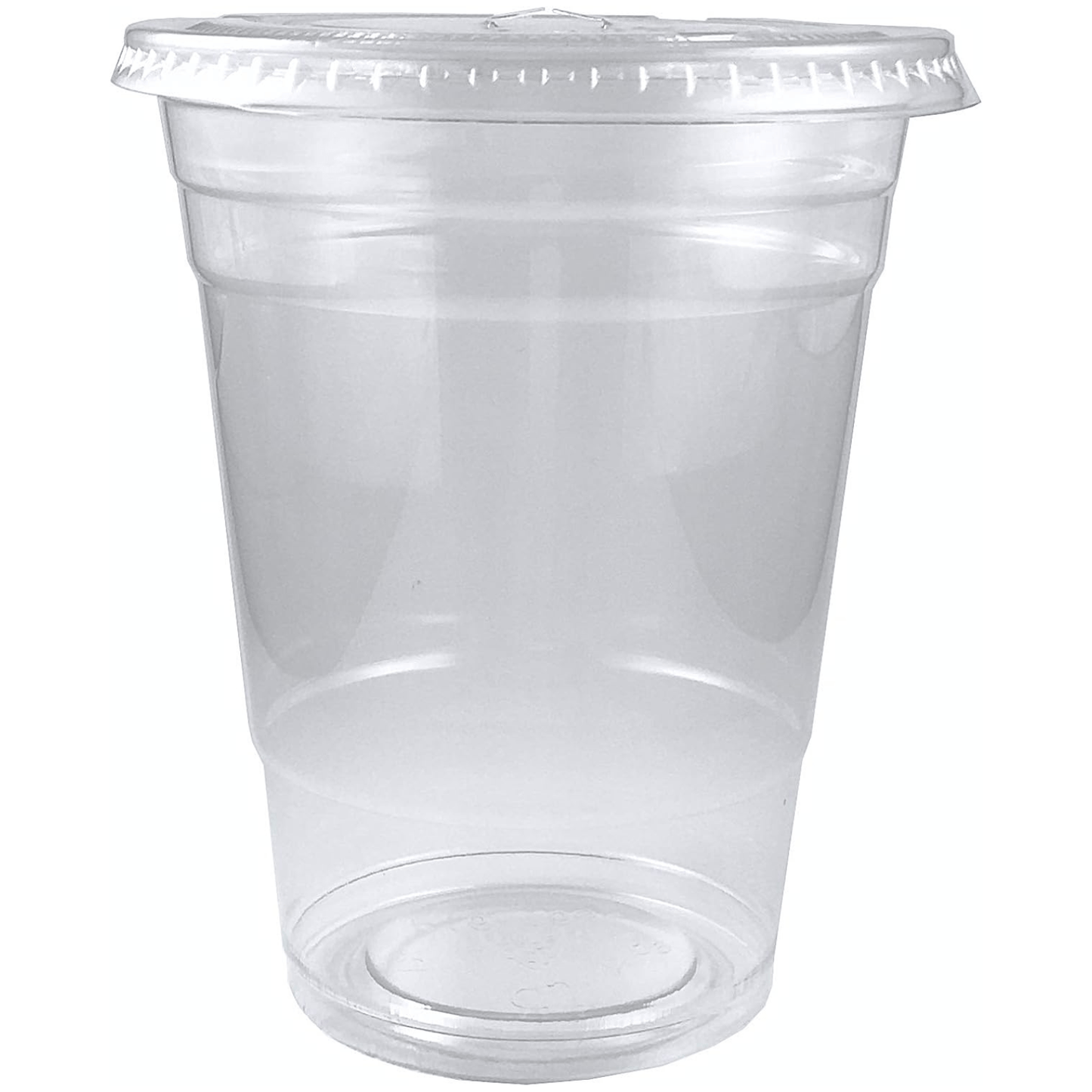 16oz Plastic Clear PET Cups With Flat Lid & Straw, for All Kinds of Beverages Smoothie Cups VeZee