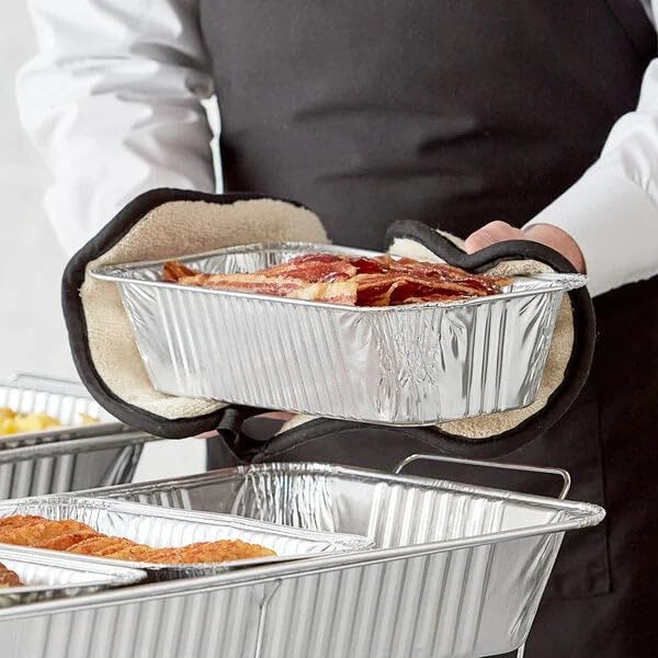 Disposable Aluminum 5LB Loaf Pans Chafing Dish Buffet Party Set with Handy Lighter 20 Pc Disposable VeZee
