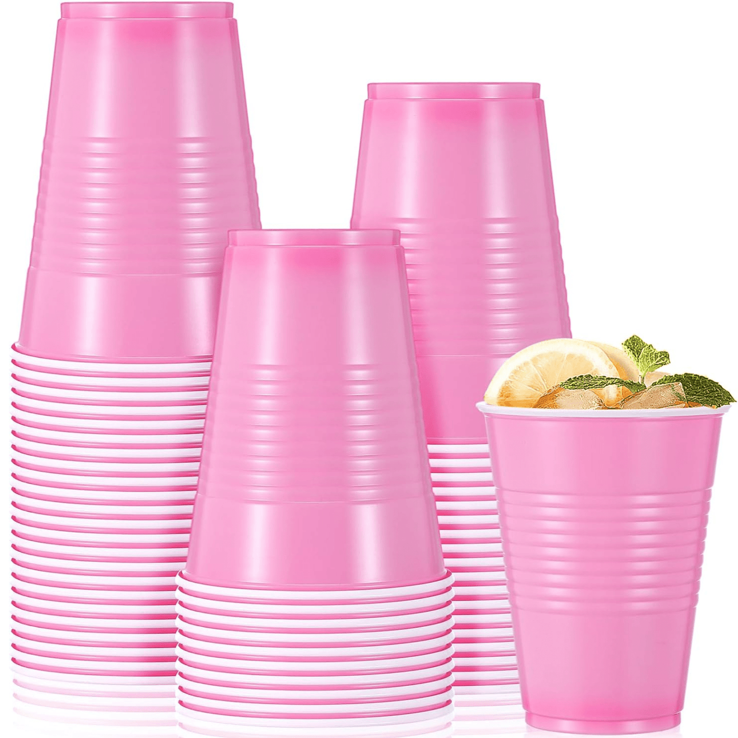 Hanna K. Signature Plastic Cups Pink 9 oz Disposable Cups Hanna K Signature