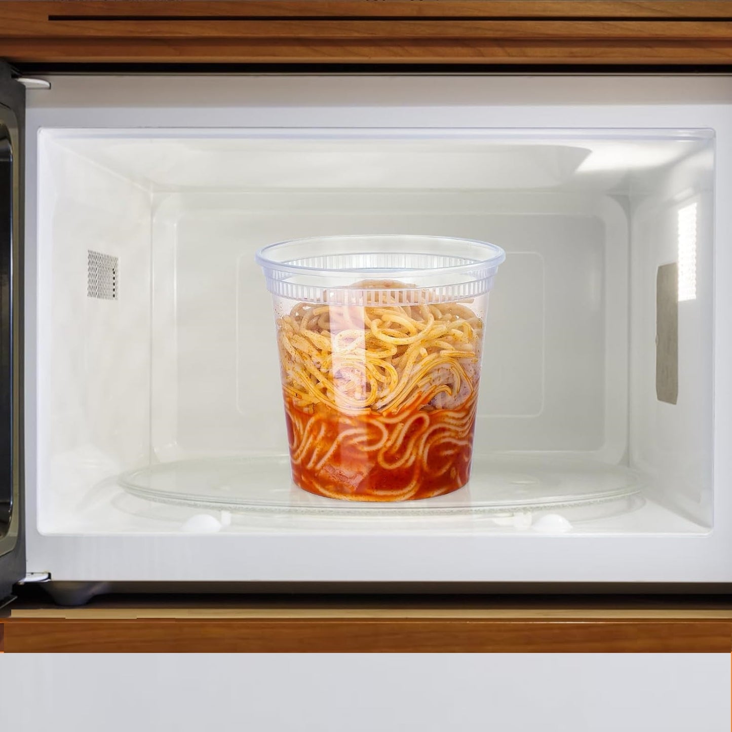 25 oz Light Weight Food Storage Container Round Clear Food Storage & Serving VeZee