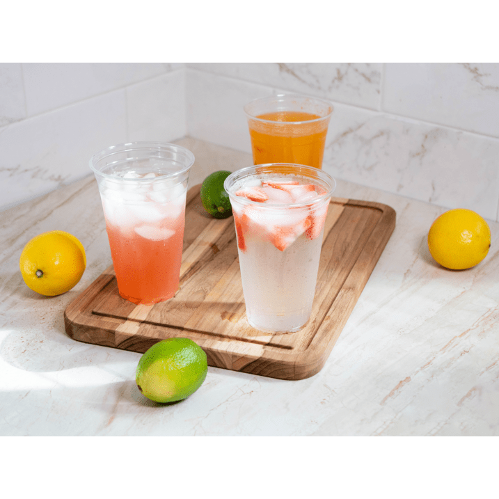 *WHOLESALE* 24oz Plastic Clear PET Cups 600/Case Smoothie Cups VeZee