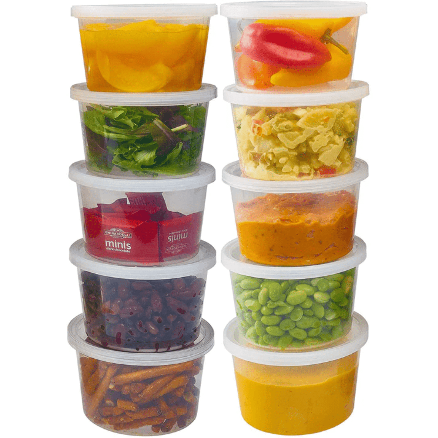 16oz Lightweight Clear Plastic Round Deli Container with Lids Food Storage & Serving VeZee