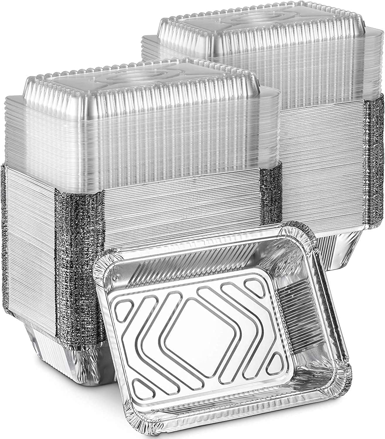 Dome Lids For 5Lb Aluminum Oblong Pans 9.5" x 7" Disposable VeZee