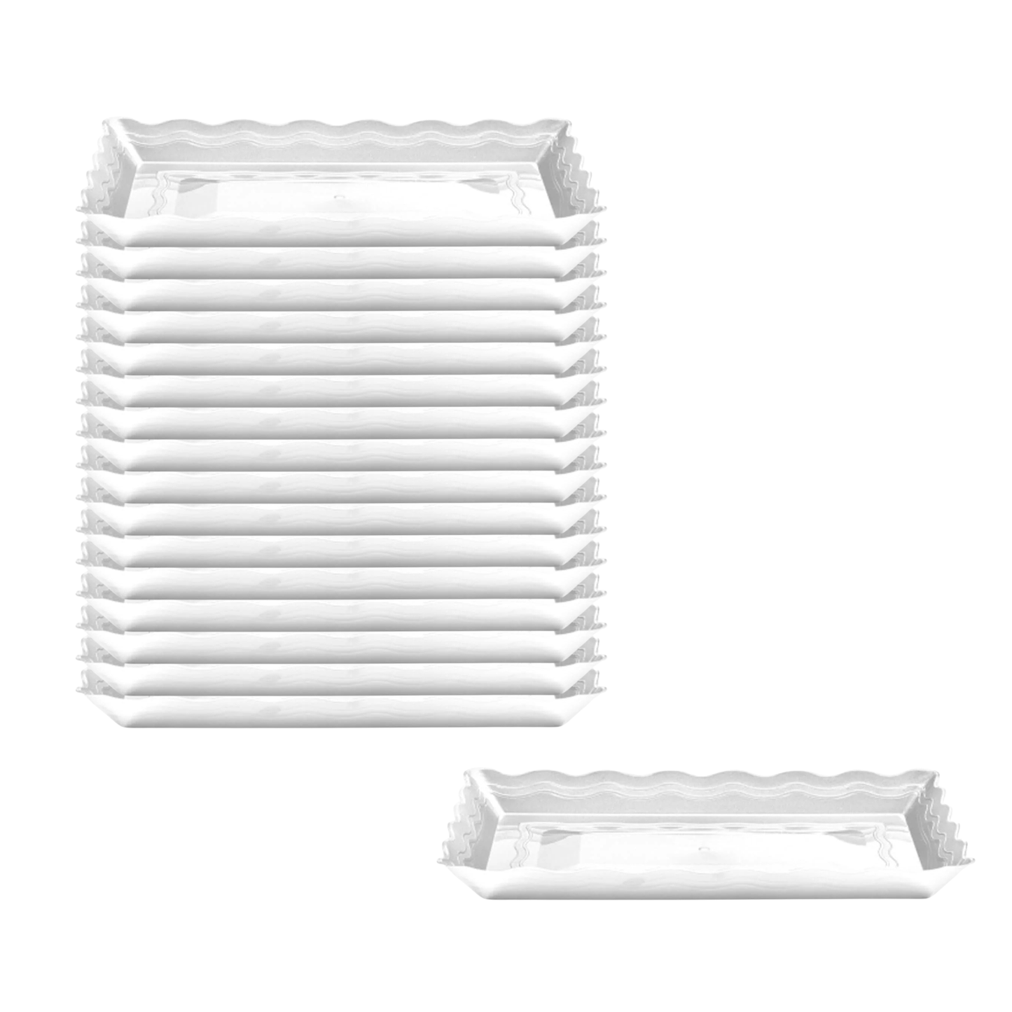 9''X13'' White Plastic Rectangular Tray Serverware Hanna K