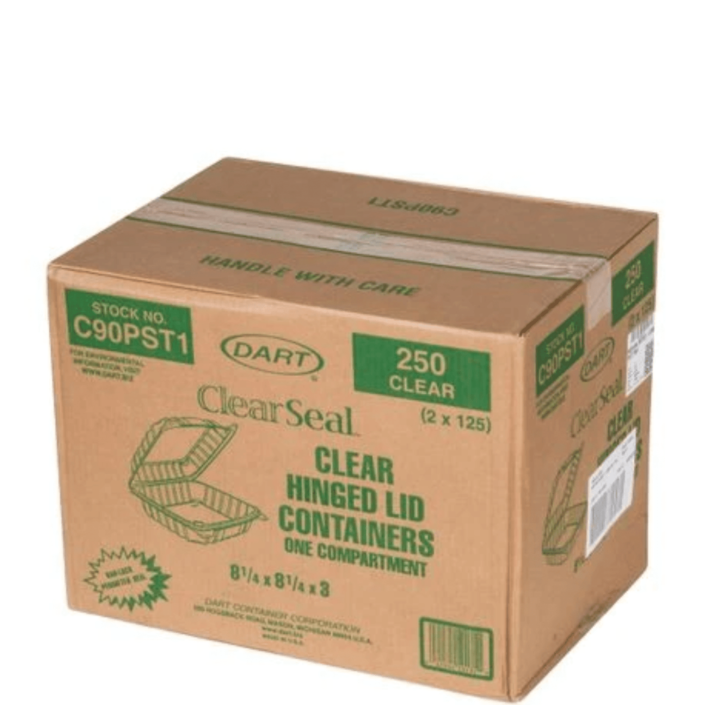 DART Model # C9PST1| ClearSeal Hinged Lid Plastic Container Salad Containers Dart