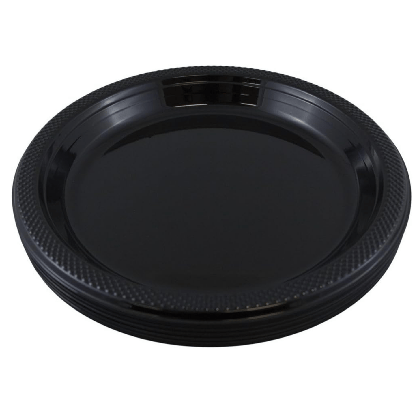 *BUY BULK* Hanna K. Signature 9" Black Plastic Plates Disposable Plates Hanna K Signature