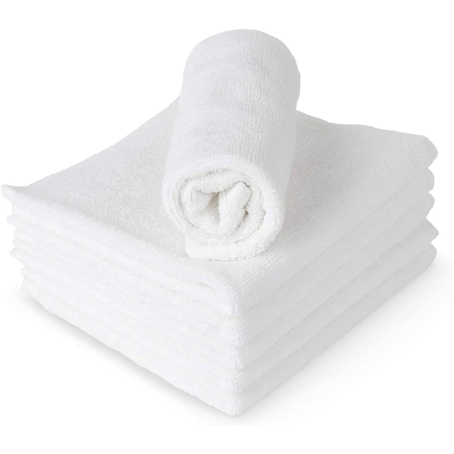 Wash Cloths 12"x12" 100% Cotton White 10 Pack Washcloths VeZee