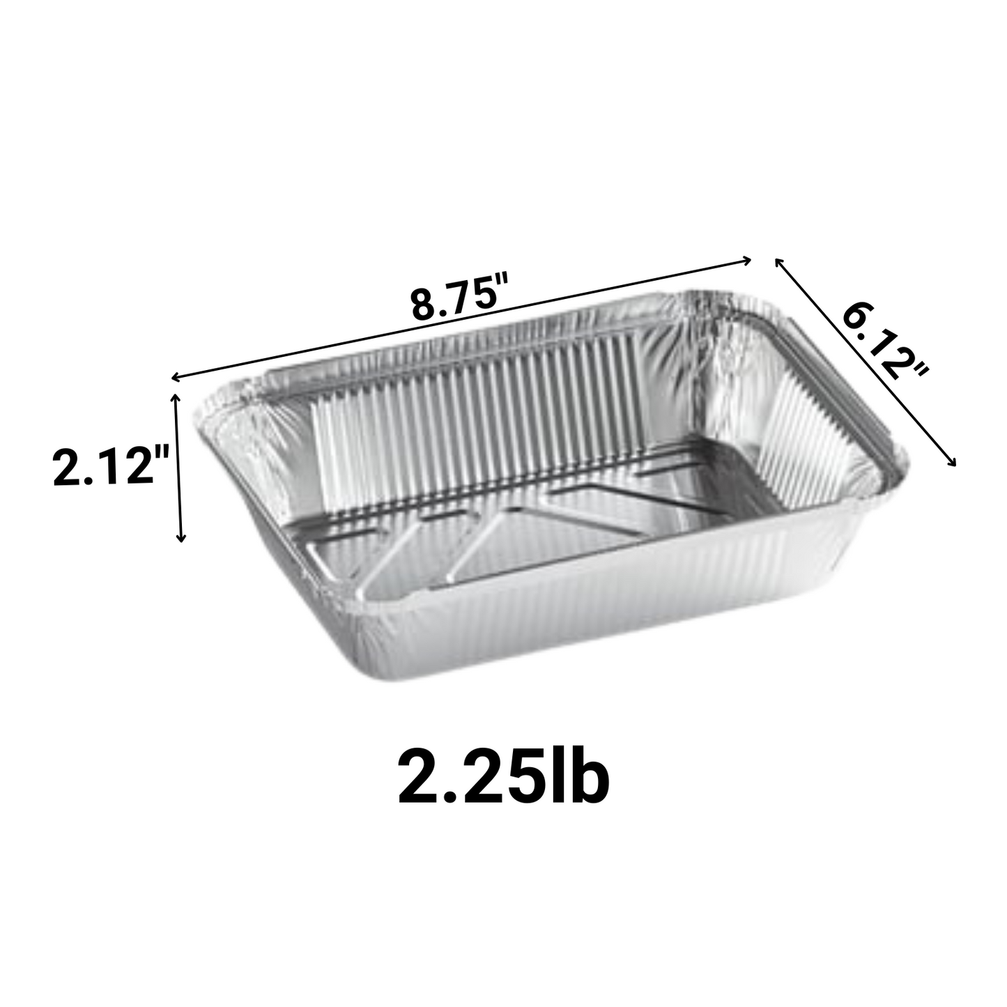 *WHOLESALE* Disposable Aluminum 2.25Lb Oblong Pan 8.75" x 6.12" | 500 ct/case Disposable VeZee   