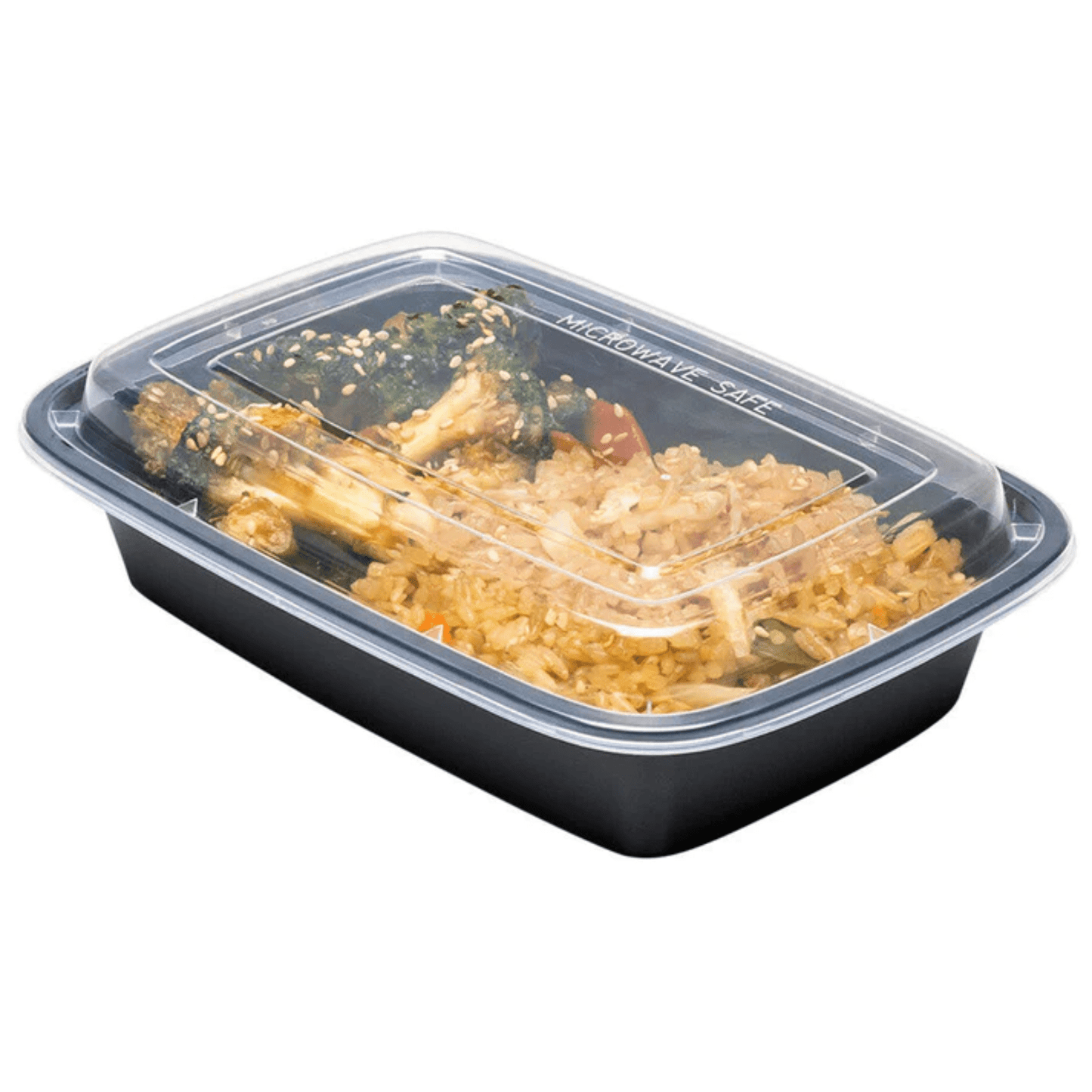 *WHOLESALE* 28oz. Black Rectangular Containers with clear lids | 150 ct/Case Food Storage & Serving VeZee