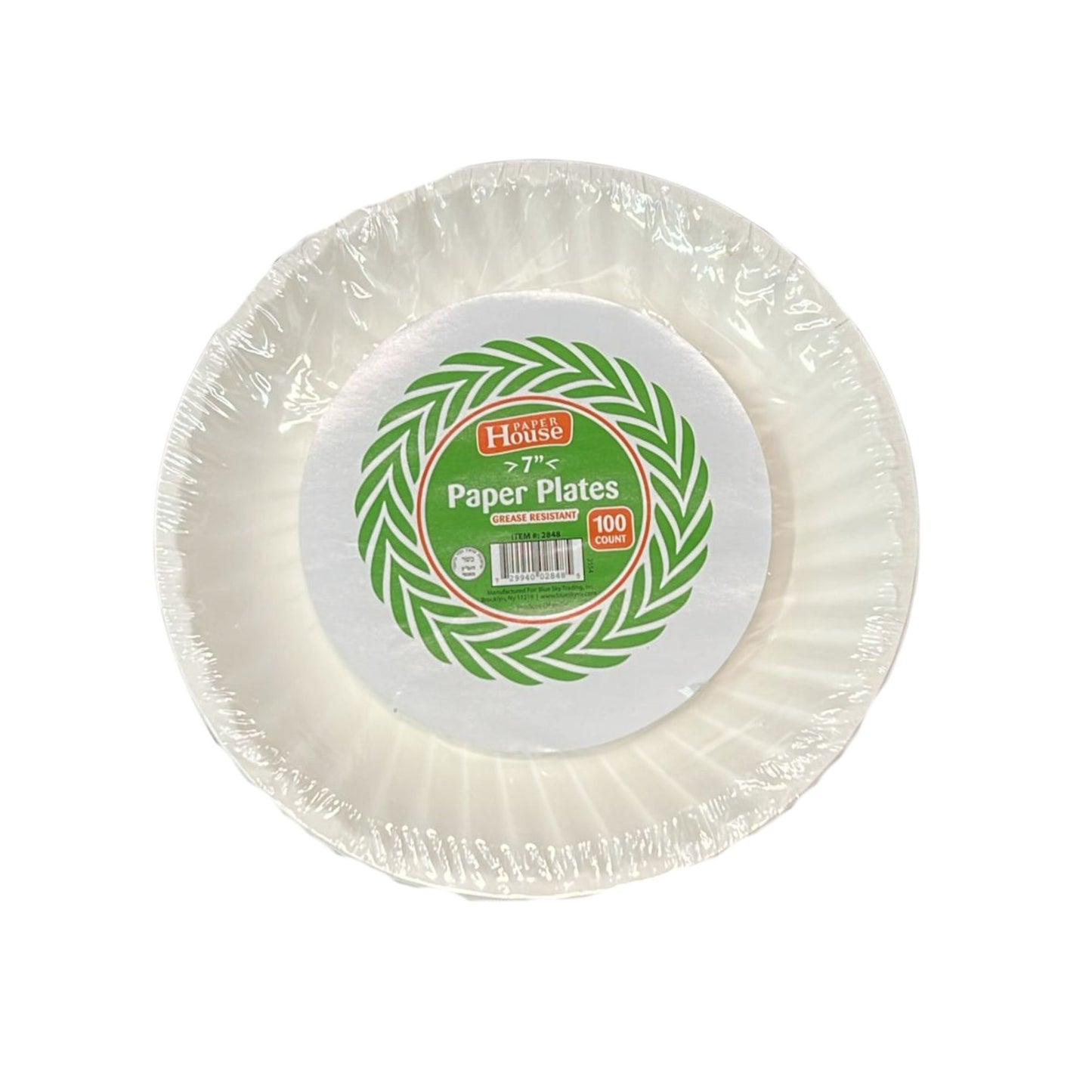 *WHOLESALE* 7" - Disposable - Uncoated - White - Lunch Plates | 1200 ct. Disposable Plates Blue Sky