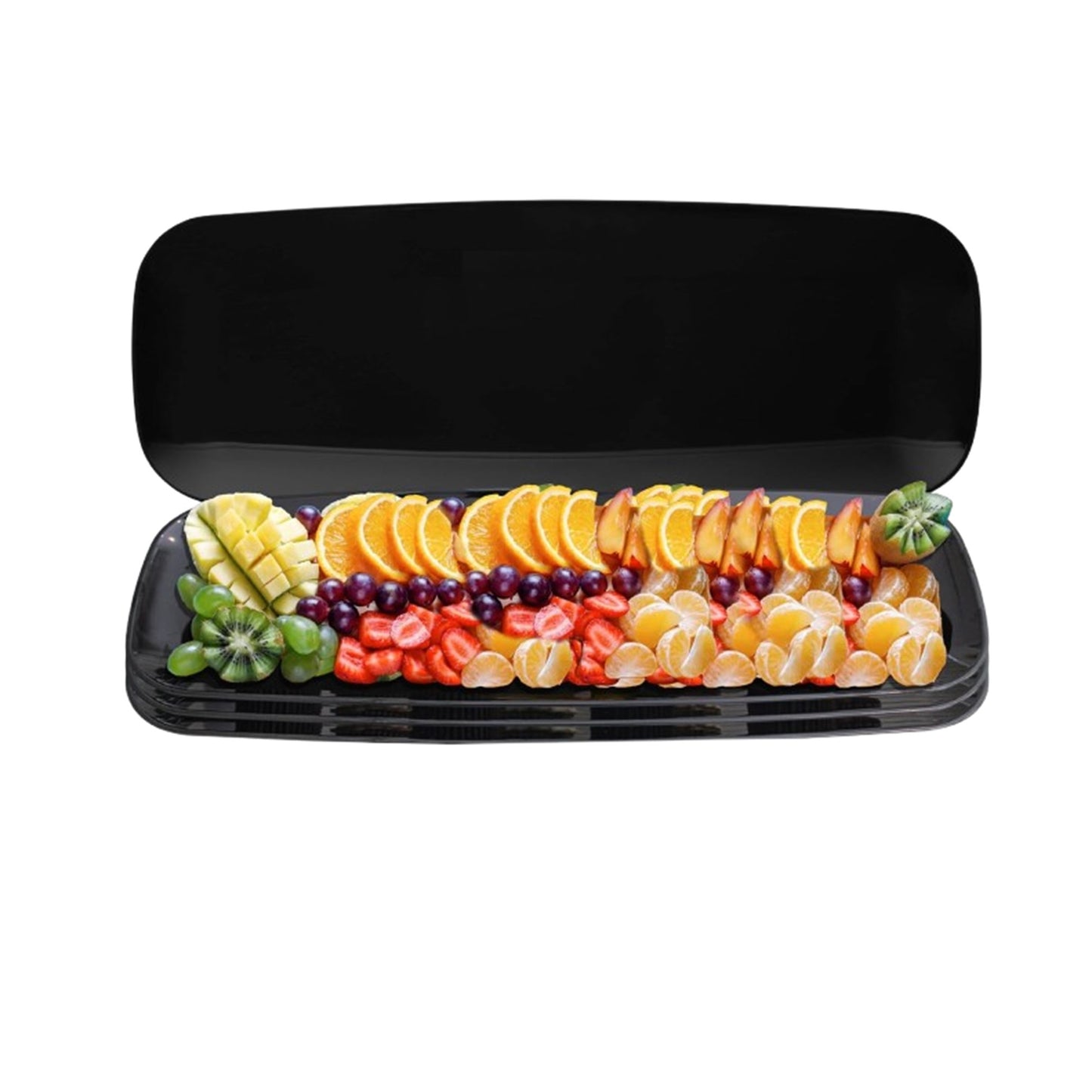 Organic Black Tray Rectangle 17.5″ Serverware Blue Sky