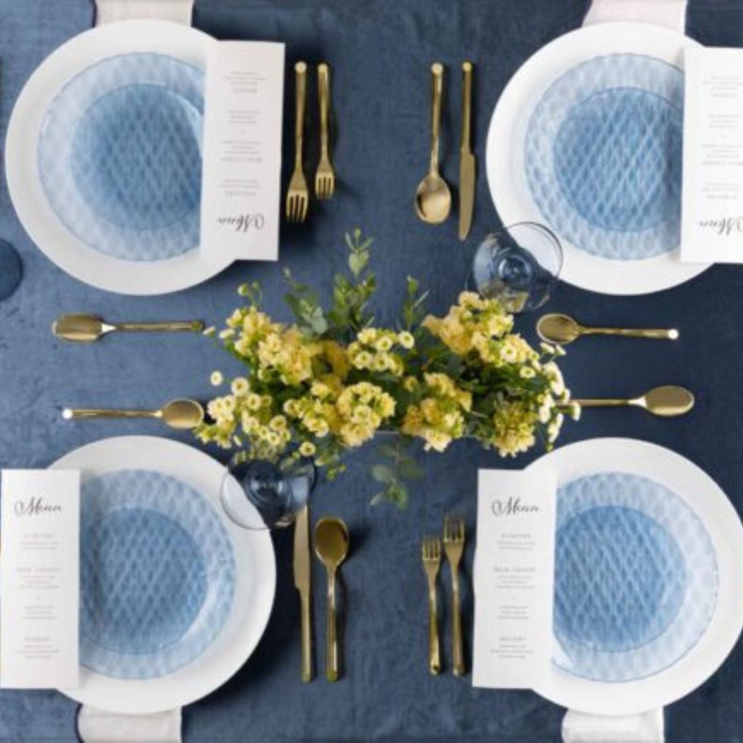 10"&7" Blue Plastic Plates Combo Set:Timeless
