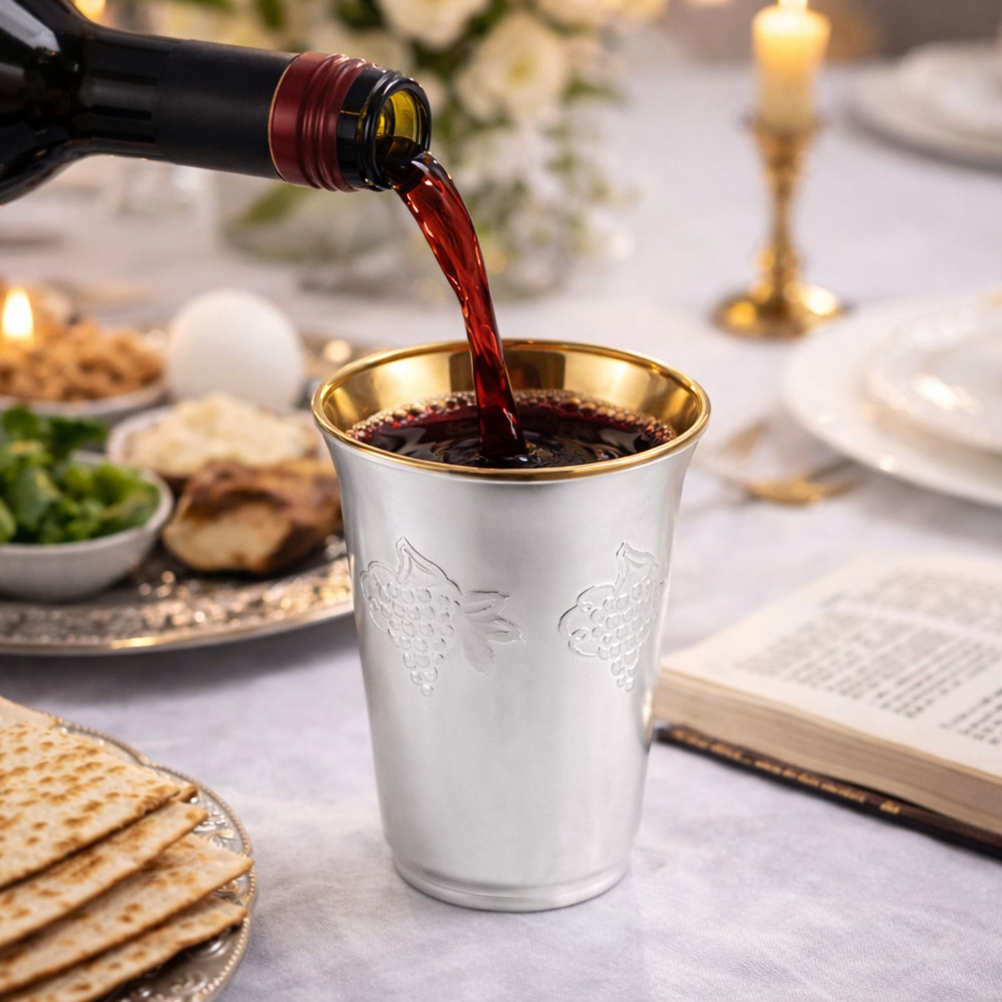 5.5oz Plastic wine Kiddush Cup Superior Heavy Weight Dispoable Cups Blue Sky