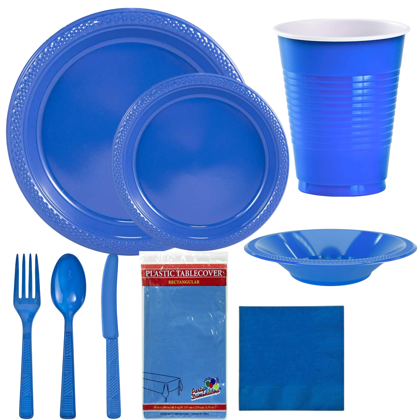 COMBO-PARTY SET: BLUE-Complete Disposable Dining Solution for Your Event Disposable Tableware Hanna K Signature