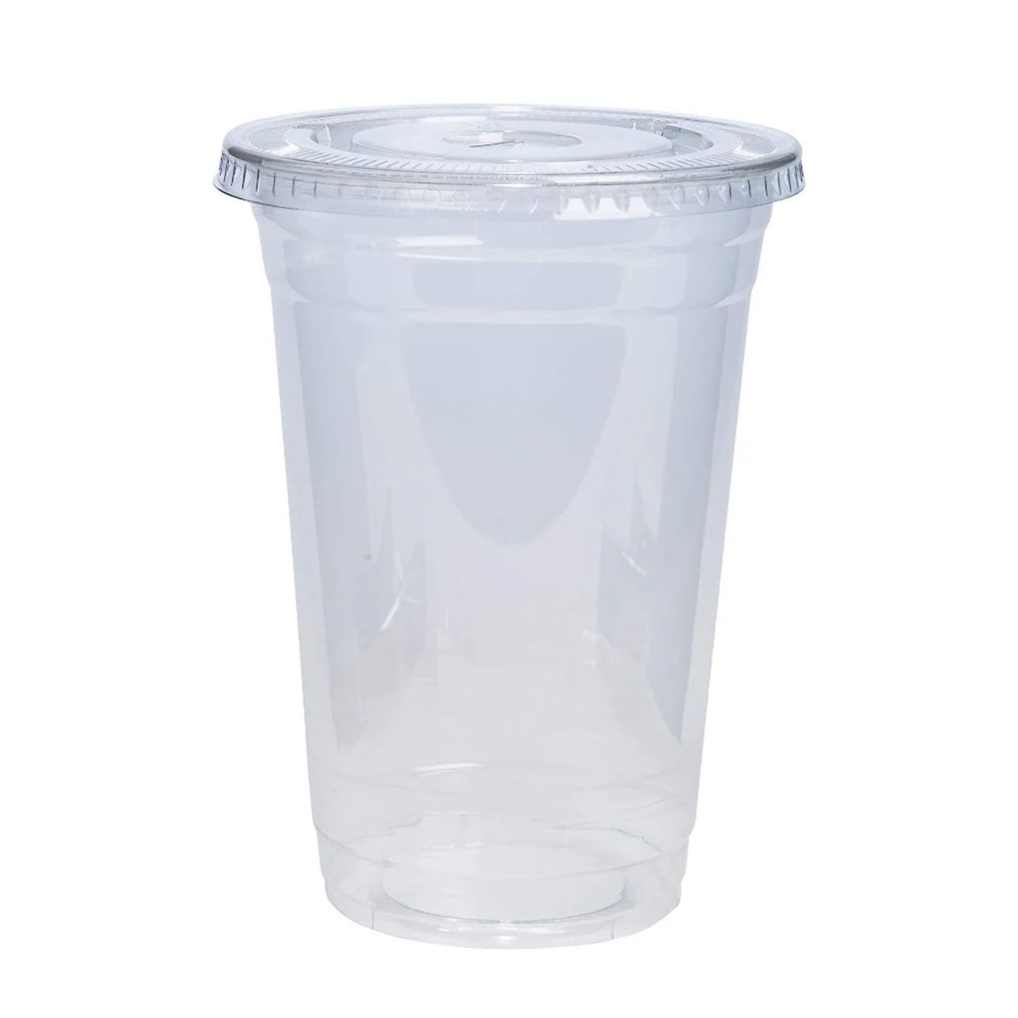 20oz Plastic Clear PET Cups With Flat Lid & Straw, for All Kinds of Beverages Smoothie Cups VeZee