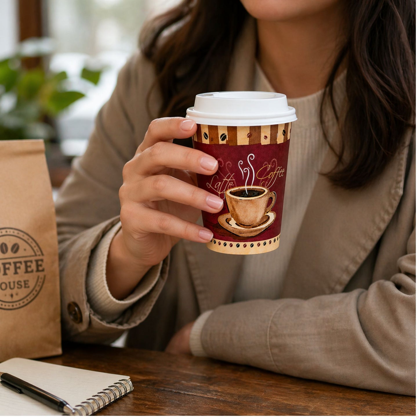 *WHOLESALE* 8 oz Heaven White Poly Paper Cups Hot and Cold Disposable Leak Resistant Cups 1000/ Case Paper Cups VeZee
