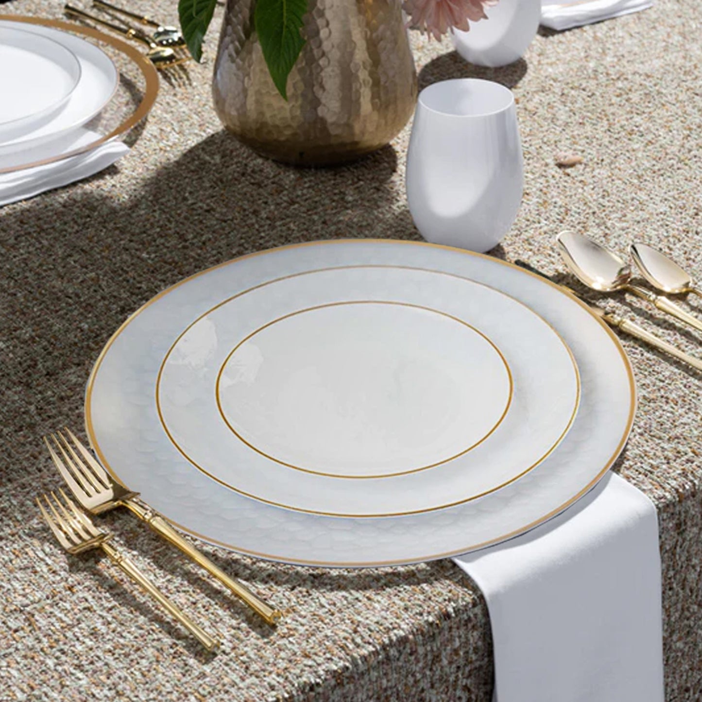 Stemless Plastic Wine Goblet 12oz White 6CT Wine Goblets Decorline