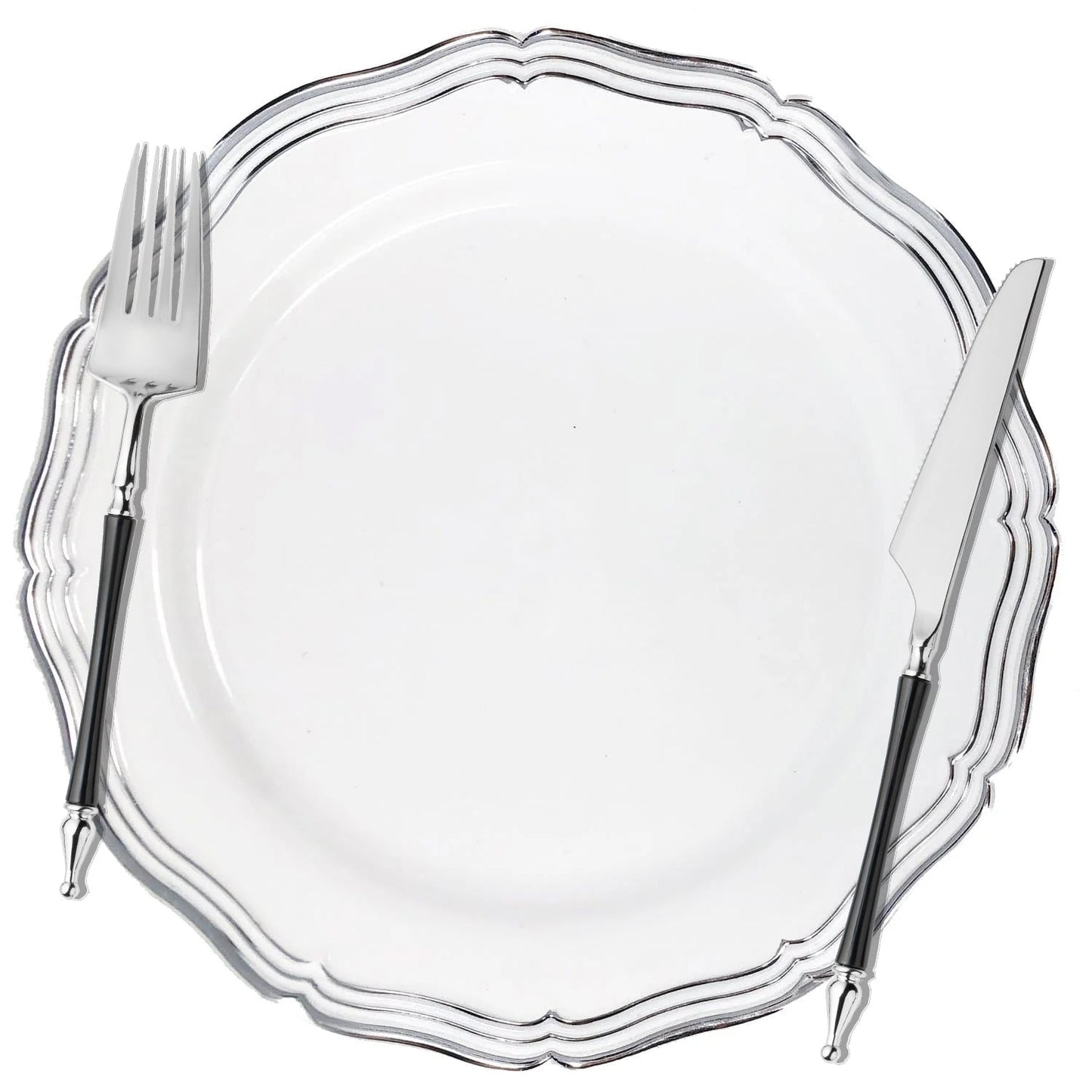 Sophisticated Cutlery 40 pcs Black / Silver Top Plastic Tableware Sophisticate