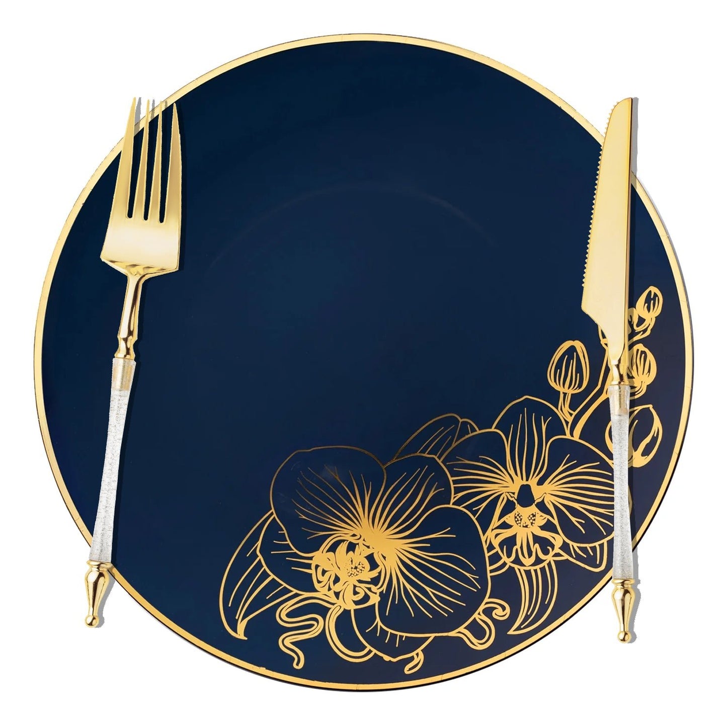 Sophisticated Cutlery 40 pcs Glitter Silver / Gold Top Plastic Tableware Sophisticate