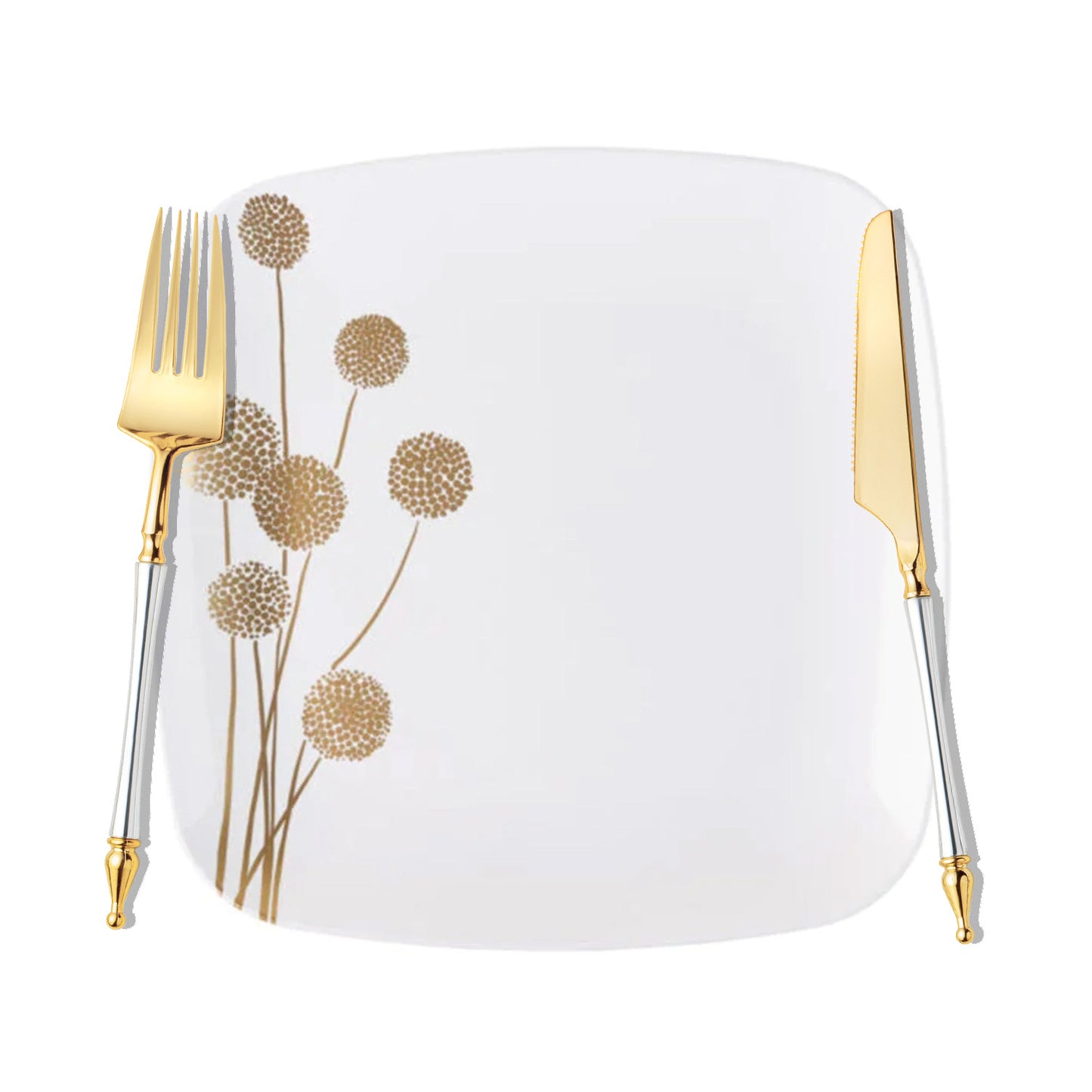 Sophisticated Cutlery Silver/Gold Disposable Plastic 40 Pack Cutlery Set Sophisticate