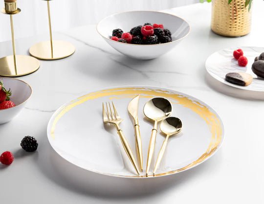 Noble Collection Shiny Gold Flatware Set Tablesettings Decorline