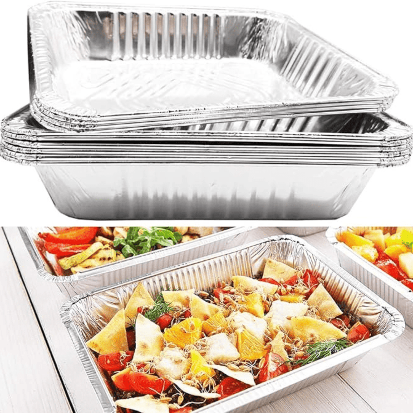 Jetfoil Disposable HEAVY WEIGHT 9×13 Half Size Aluminum Pans with Dome lids| JetFoil
