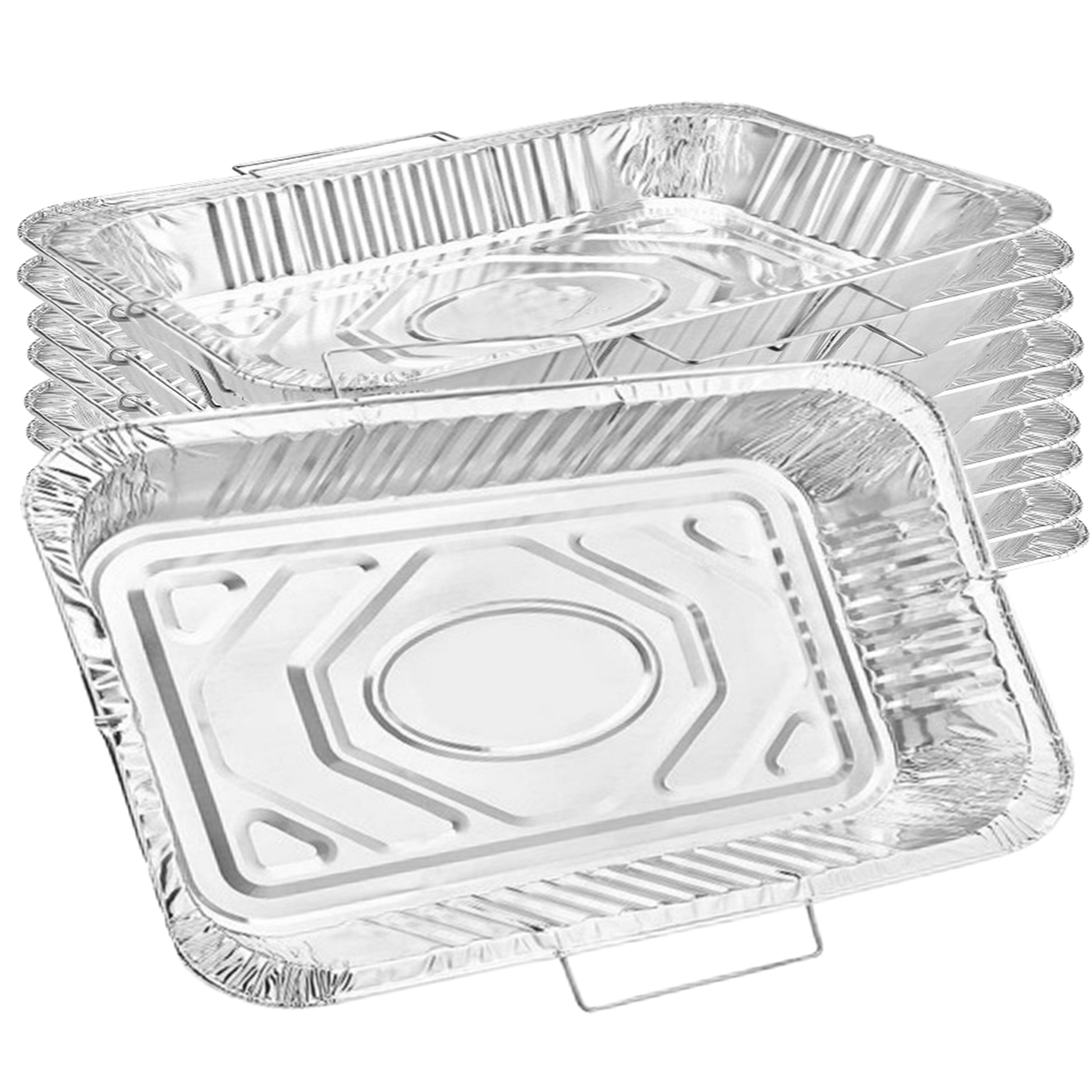 Disposable Aluminum 20.75X12.75X3 inches Full Size Pans with Handle Rack Full Size Pans VeZee