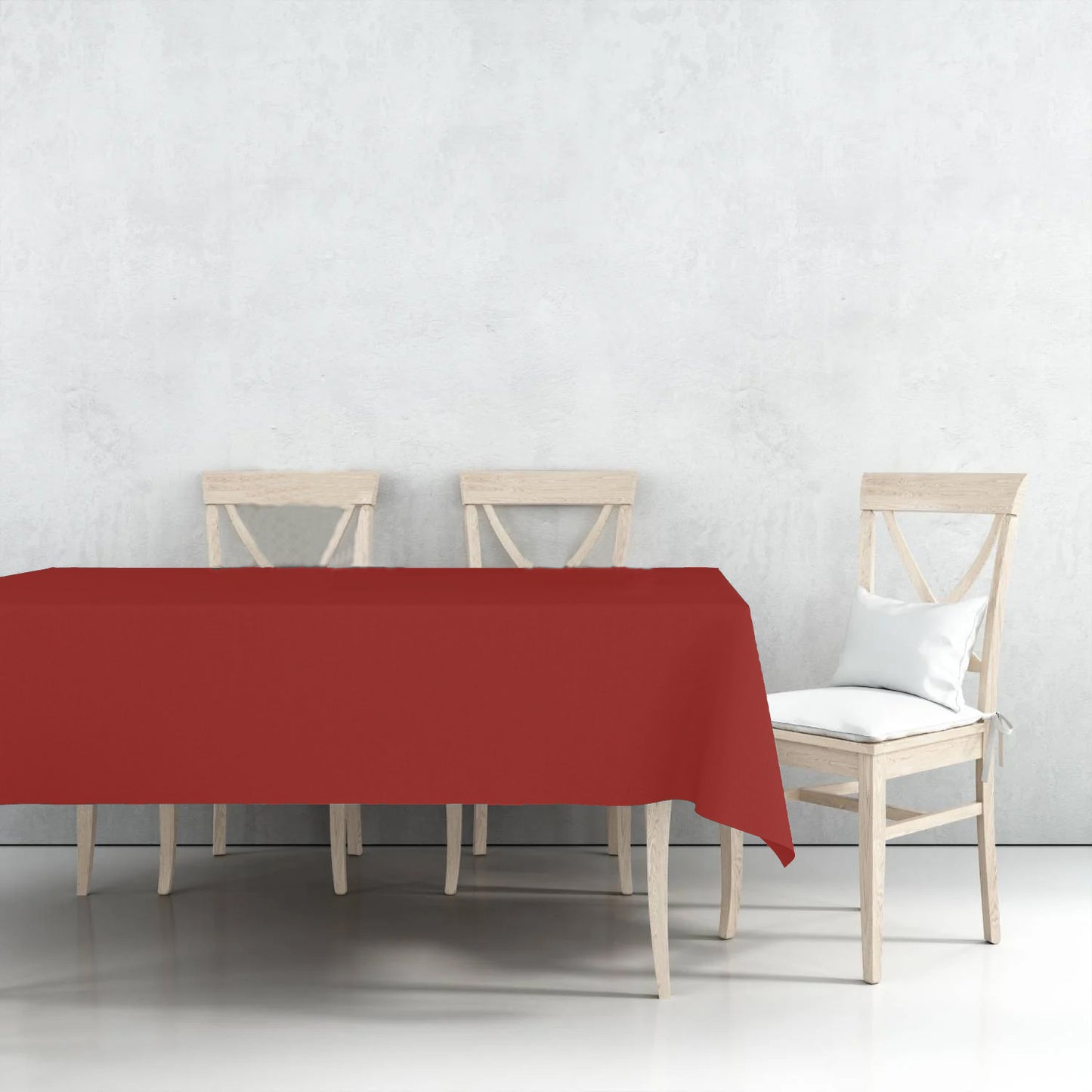 54" x 108" Red Rectangle Disposable Plastic Premium Tablecloth Heavyweight Tablecloths VeZee