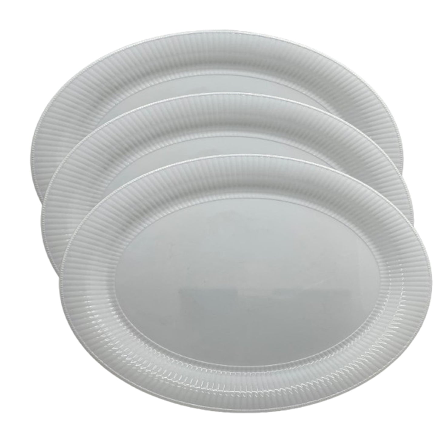 Oval Plastic Heavy Weight Tray White 14.25"X 18.5'' Serverware Hanna K Signature