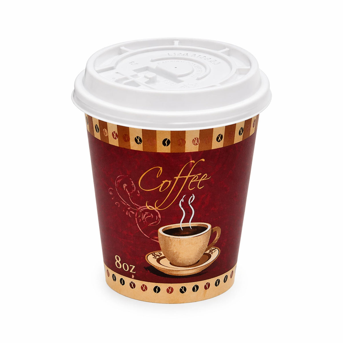 *BUY BULK* White Plastic Lids for 8 oz Poly Paper Cups Hot and Cold Disposable Lids Paper Cups VeZee