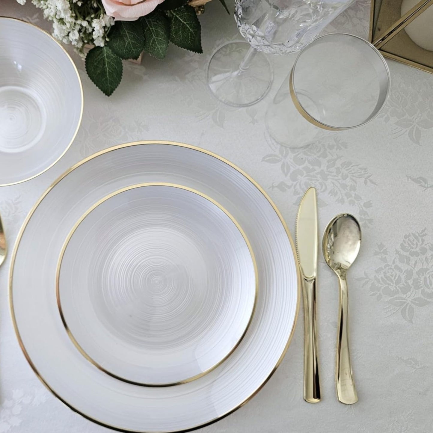 *BUY BULK* Lillian Polished Gold Spoon – Premium BPA-Free Plastic Disposable Cutlery Tablesettings Lillian Tablesettings