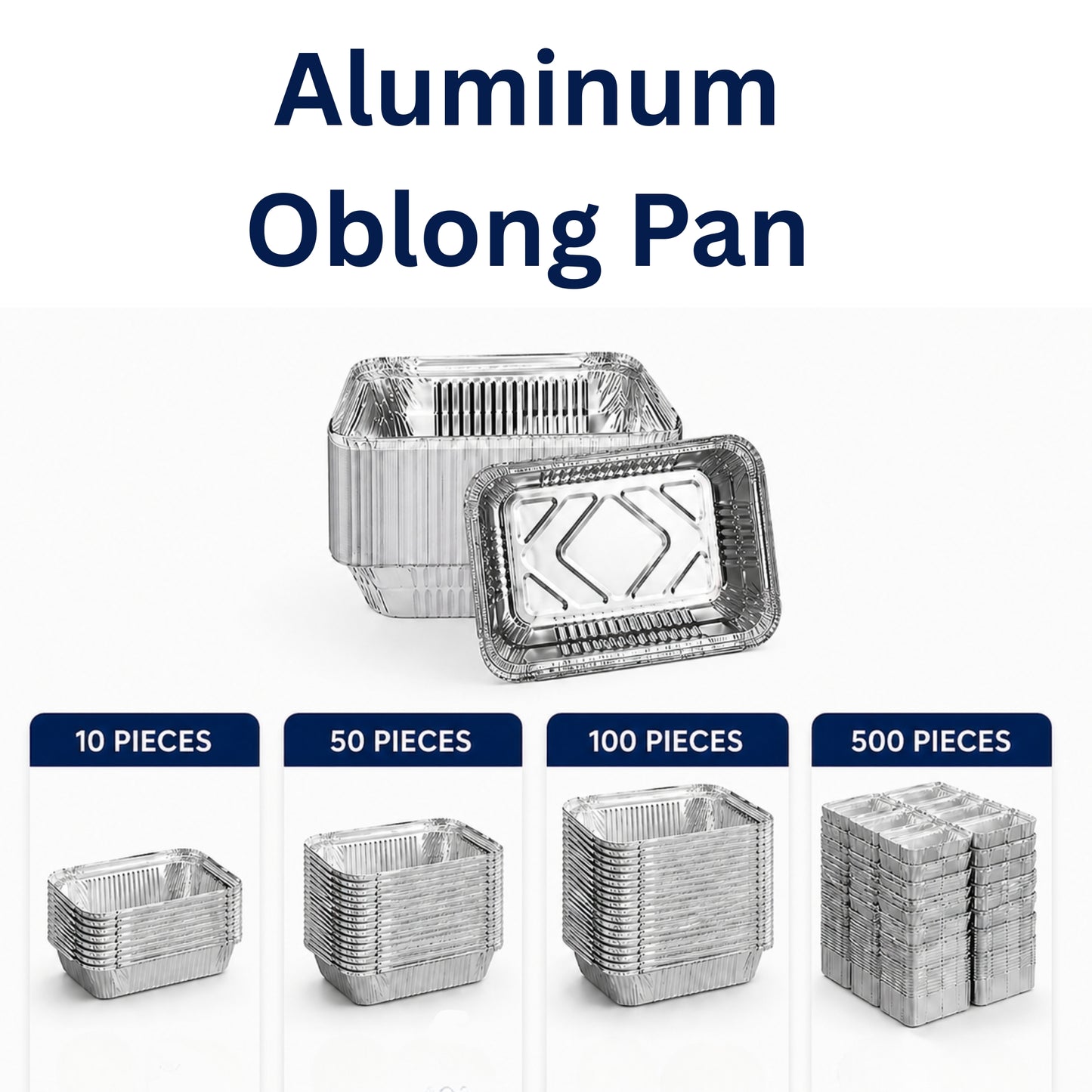 1Lb Oblong Pan 5.5" x 4" Disposable Aluminum Oblong Pans VeZee