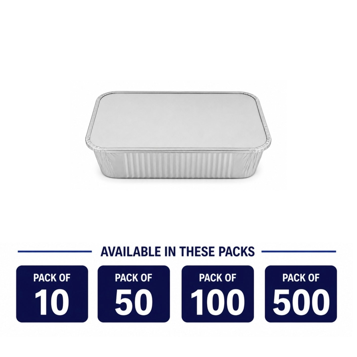 2.25Lb Oblong Aluminum Pan 8.25"x 5.75" Disposable with Board Lid Aluminum Pans with Lids VeZee