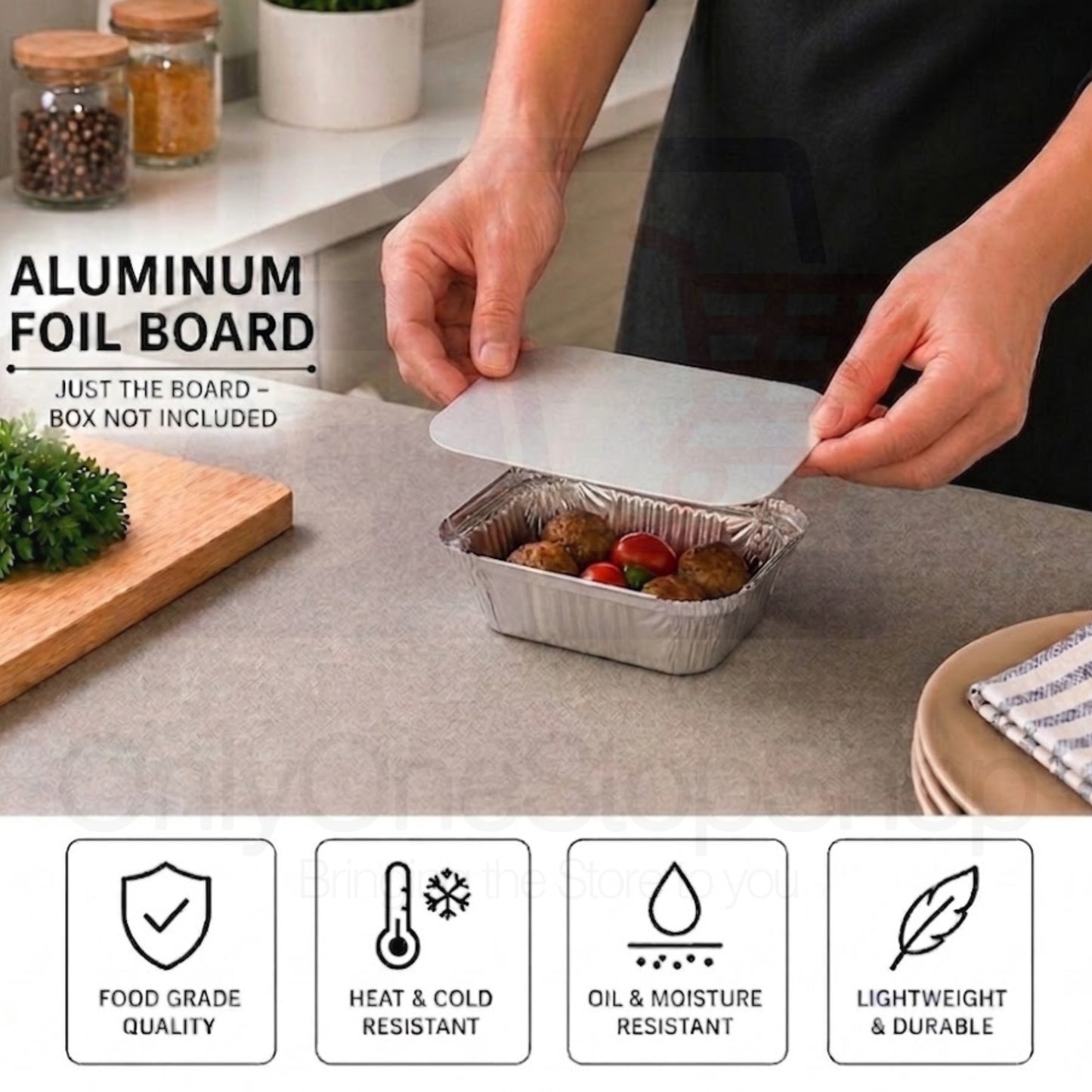 *WHOLESALE* Board Lid For 1Lb Aluminum Oblong Pan 5.5" x 4" 1000/case Disposable Lids VeZee