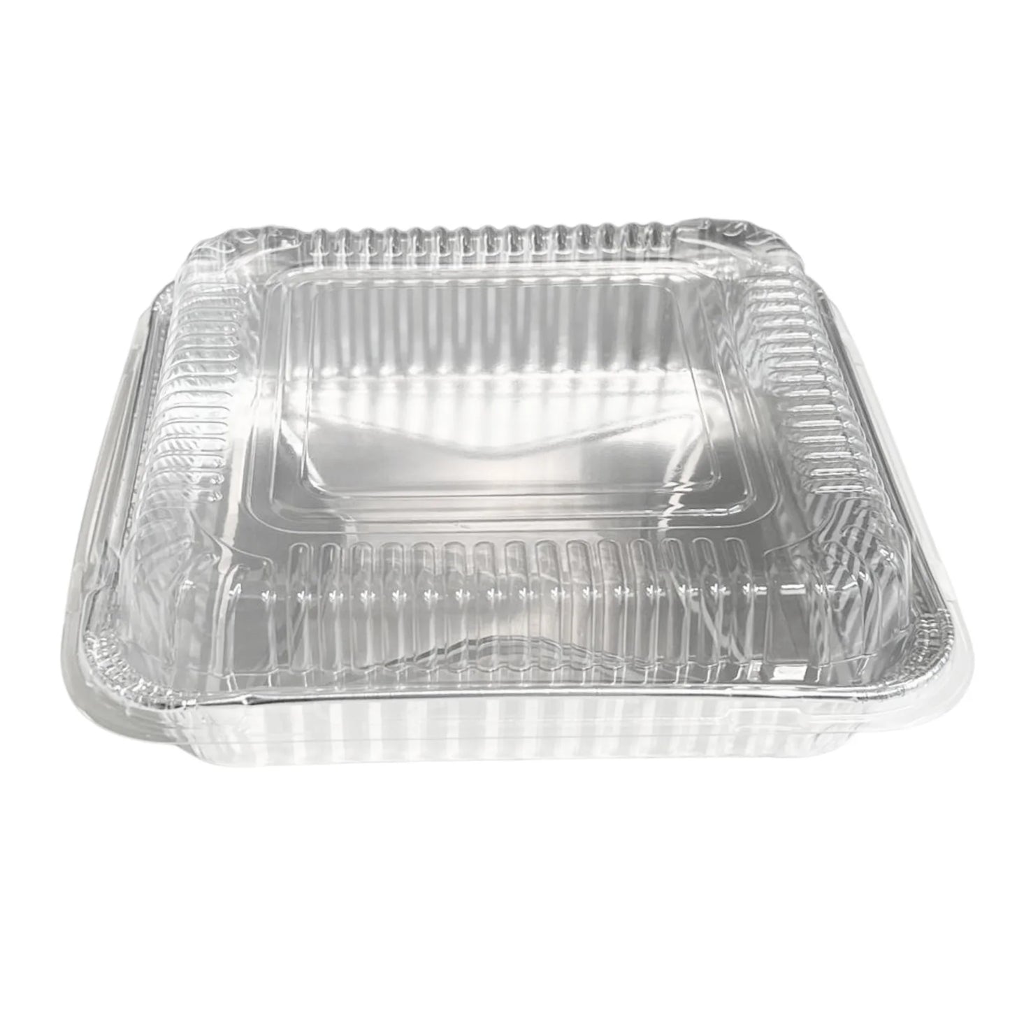 *WHOLESALE* 8" Square SHALLOW Pan Including Dome Plastic LID Disposable Aluminum 500/case Disposable Square Cake Pan VeZee